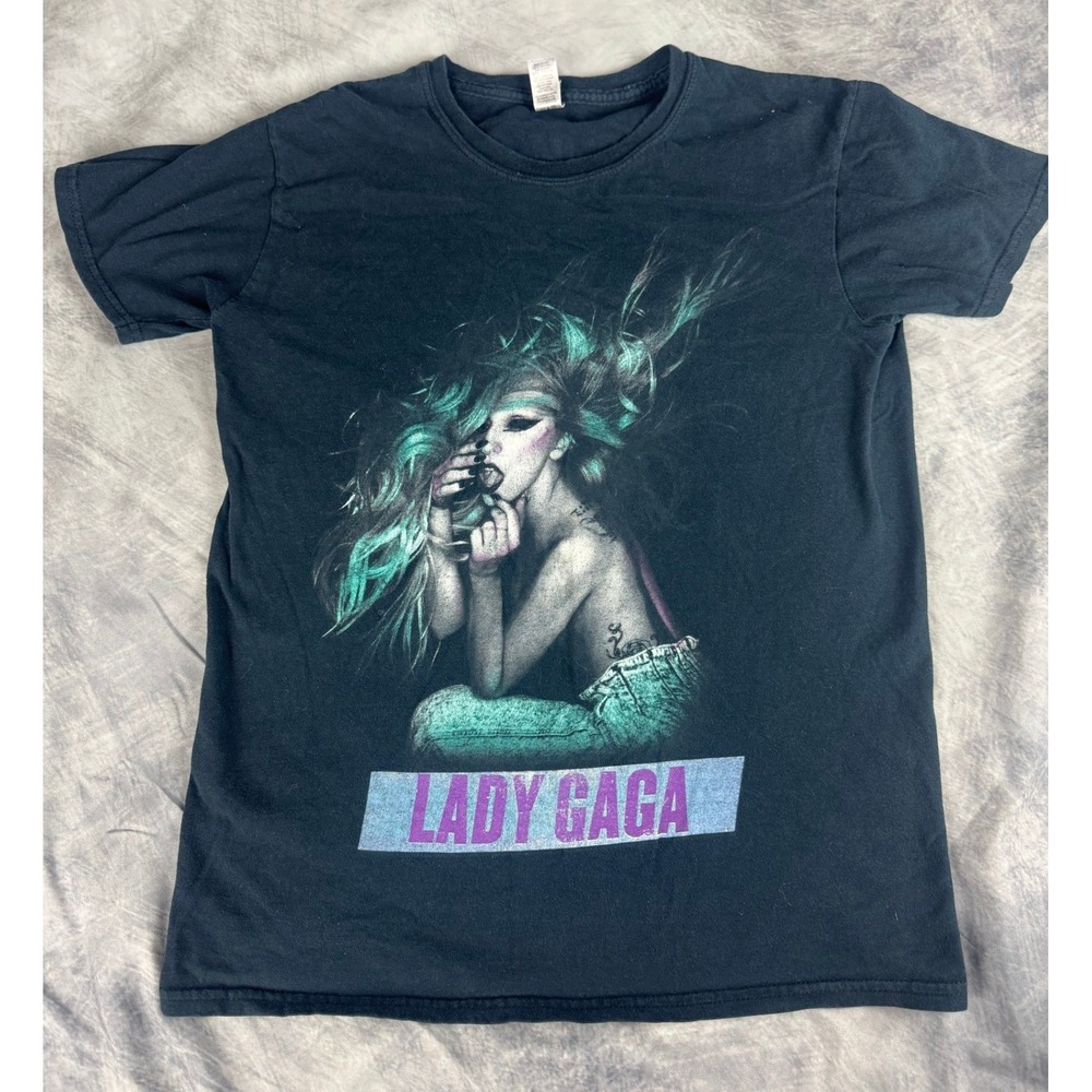 Lady Gaga Born This Way Ball 2012 Tour Shirt Black Gildan Softstyle Small